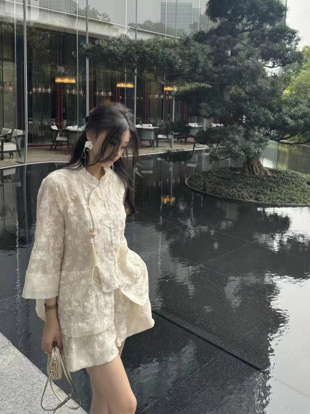 欧货洋气提花套装