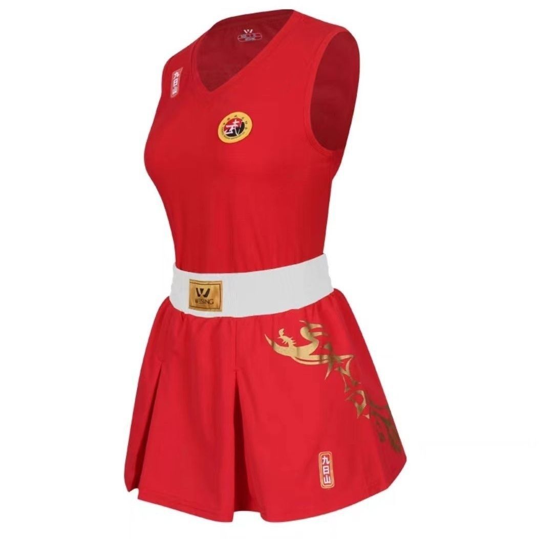 九日山散打服男女比赛武术散打训练服装凤裙拳击服凤裙专业