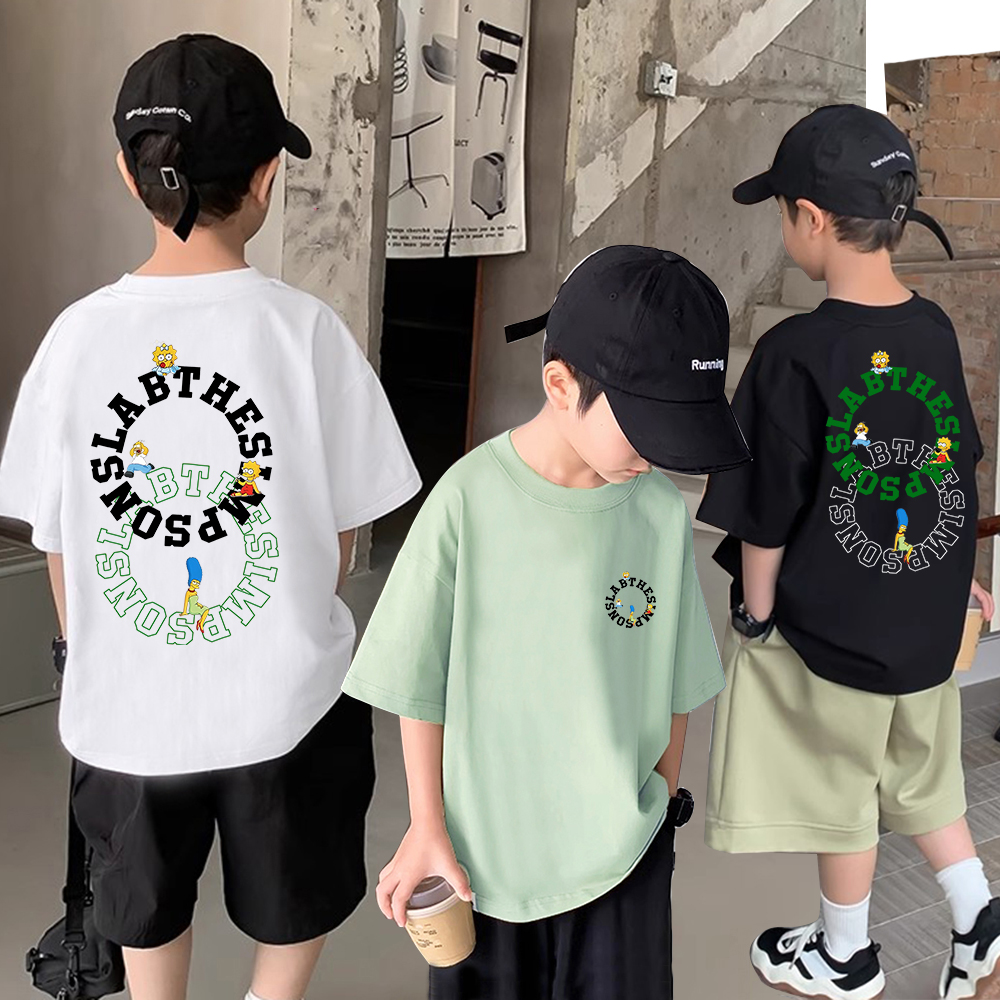 F02 50支超薄冰爽纯棉男童中大童短袖T恤韩版潮牌 个性青少年T恤