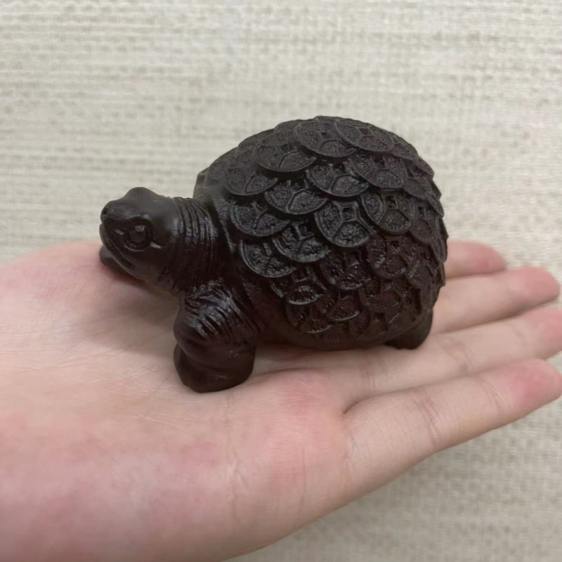  黑T木金钱龟把件 长：7.5 宽：5 高：5 XL0002