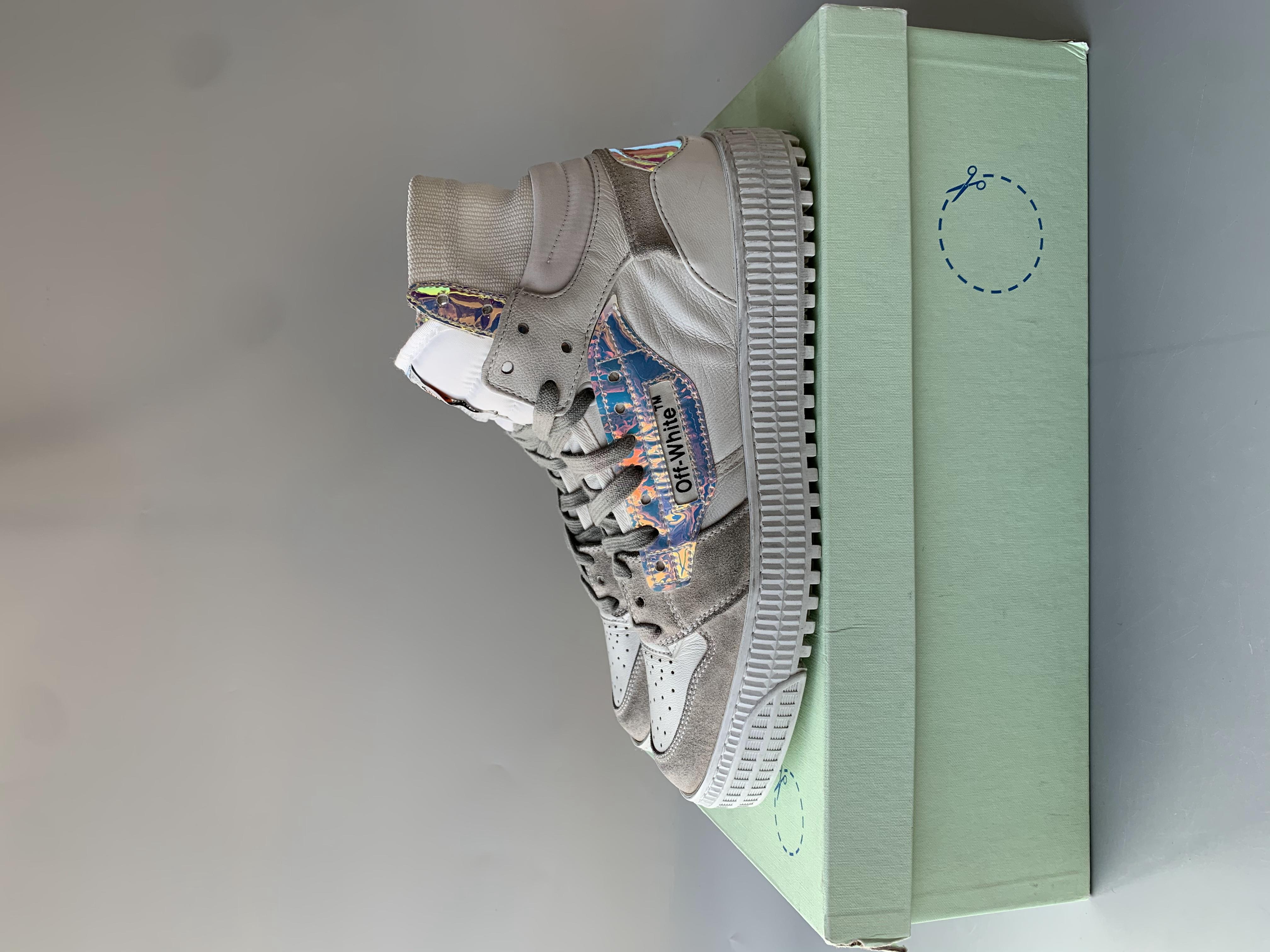 99新 OFF-WHITE 42码 ow 镭射 做旧 板鞋 原盒配件
