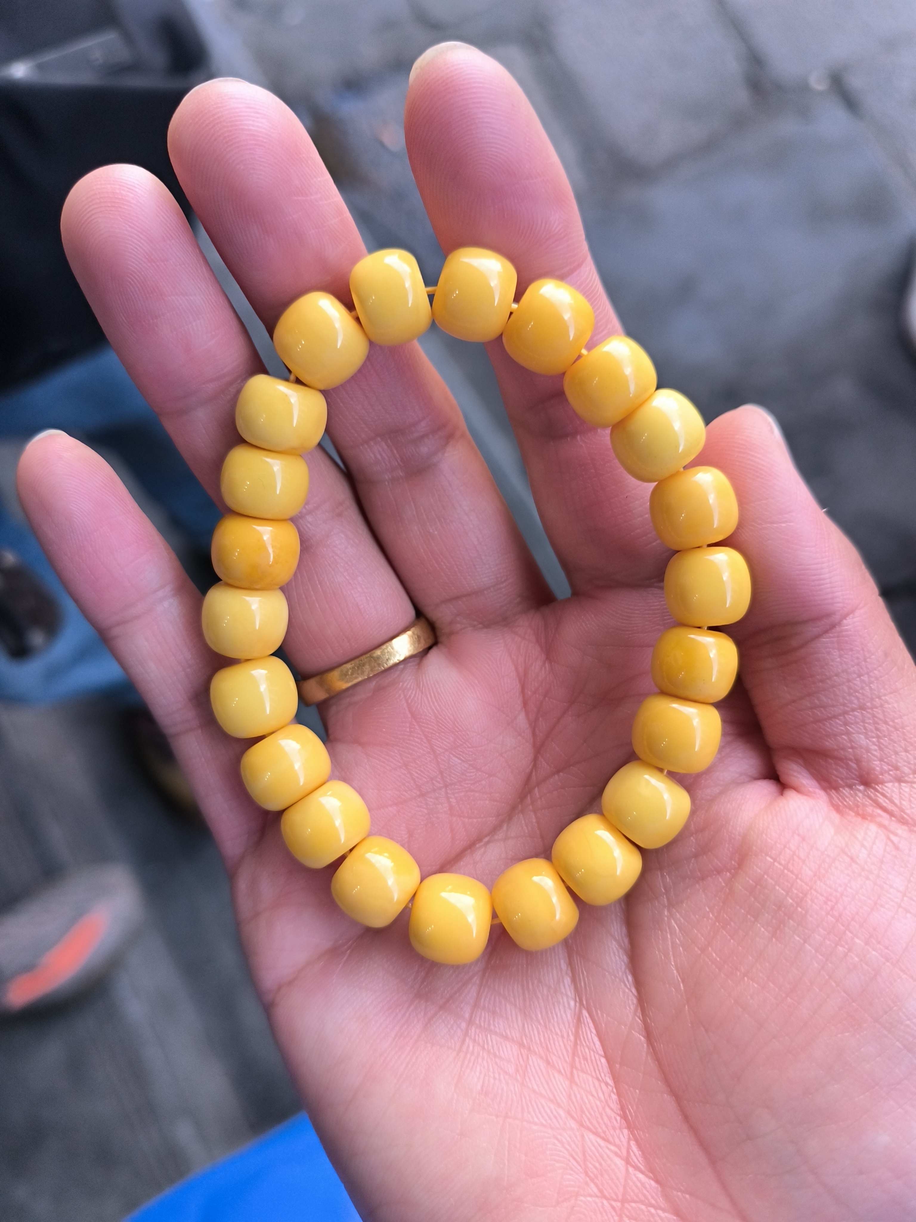 蜜蜡手串，男女同款。