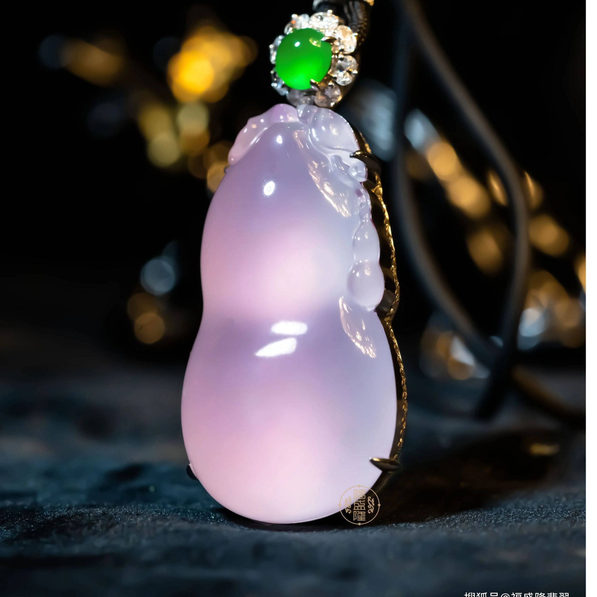 缅甸天然翡翠A货气质女士粉色闺蜜冰透镶嵌天然粉素款