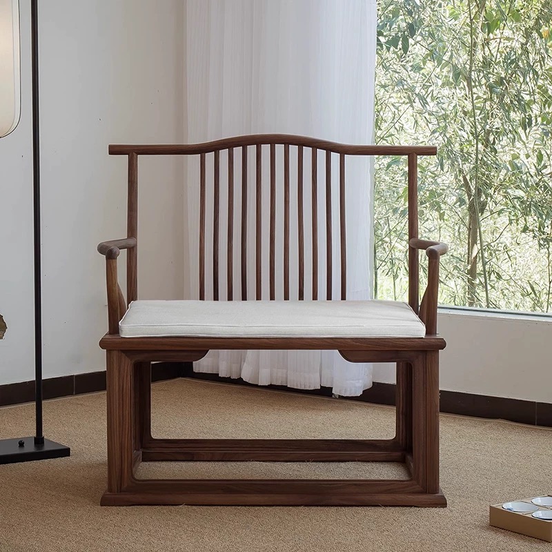 [托尼大禅椅]新中式大禅椅北方老榆木主人椅茶椅打坐椅禅修家用