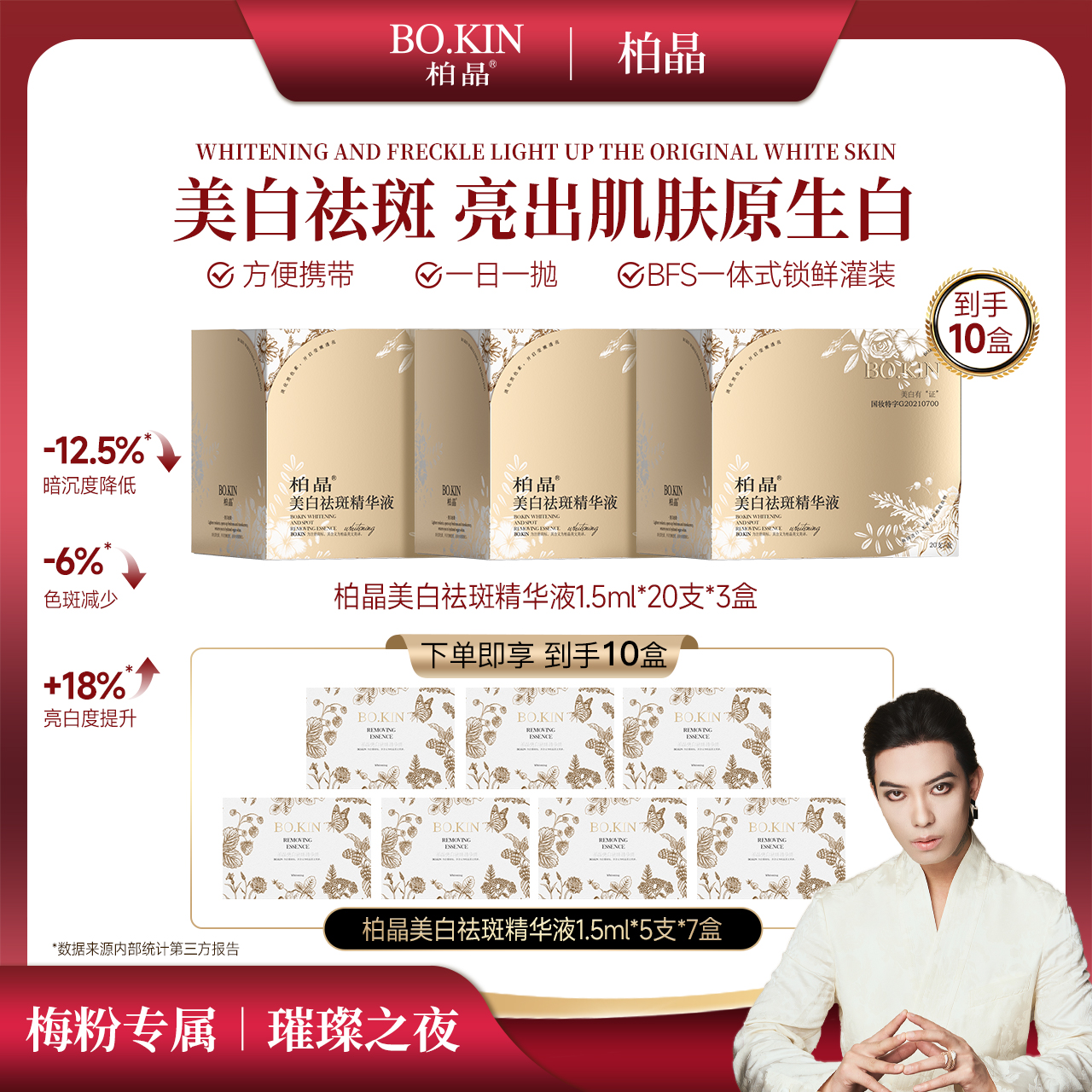 【抛光次抛 专攻顽固色斑暗黄】柏晶美白淡斑次抛烟酰胺原液精华