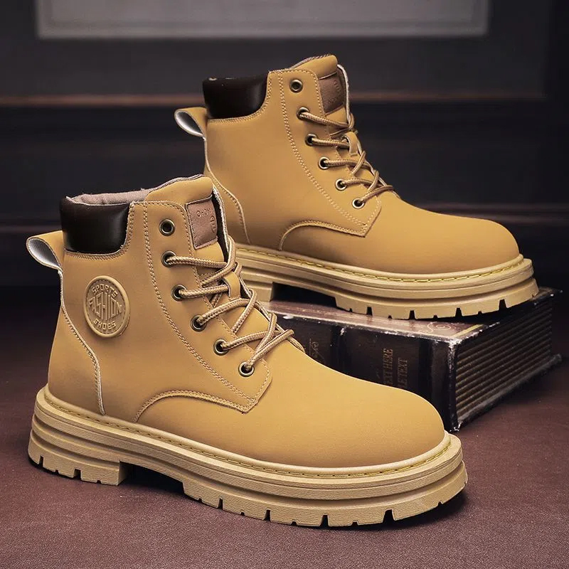 全国新疆西藏包邮【小扬哥推荐】马丁靴男鞋秋季高帮沙漠工装大黄
