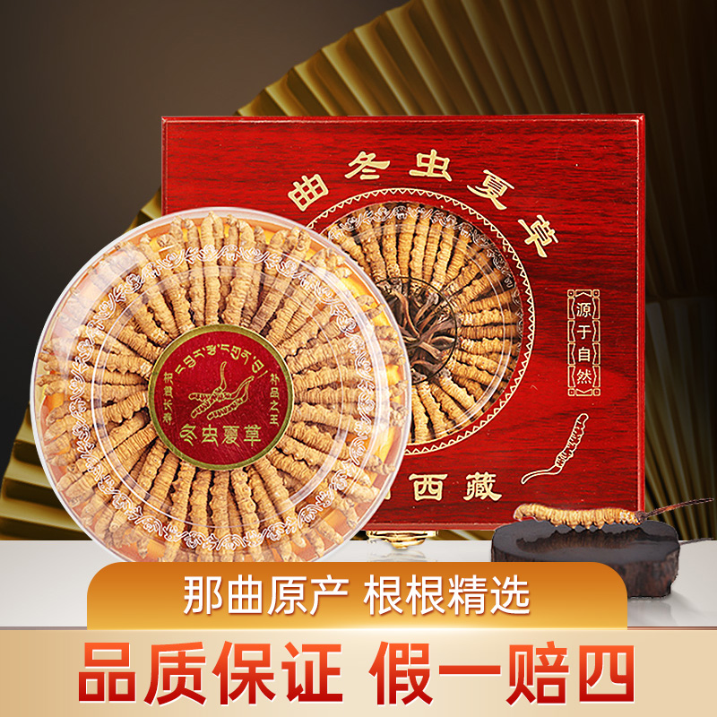  西藏那曲比如冬虫夏草 4条/克礼盒装 精选新干虫草