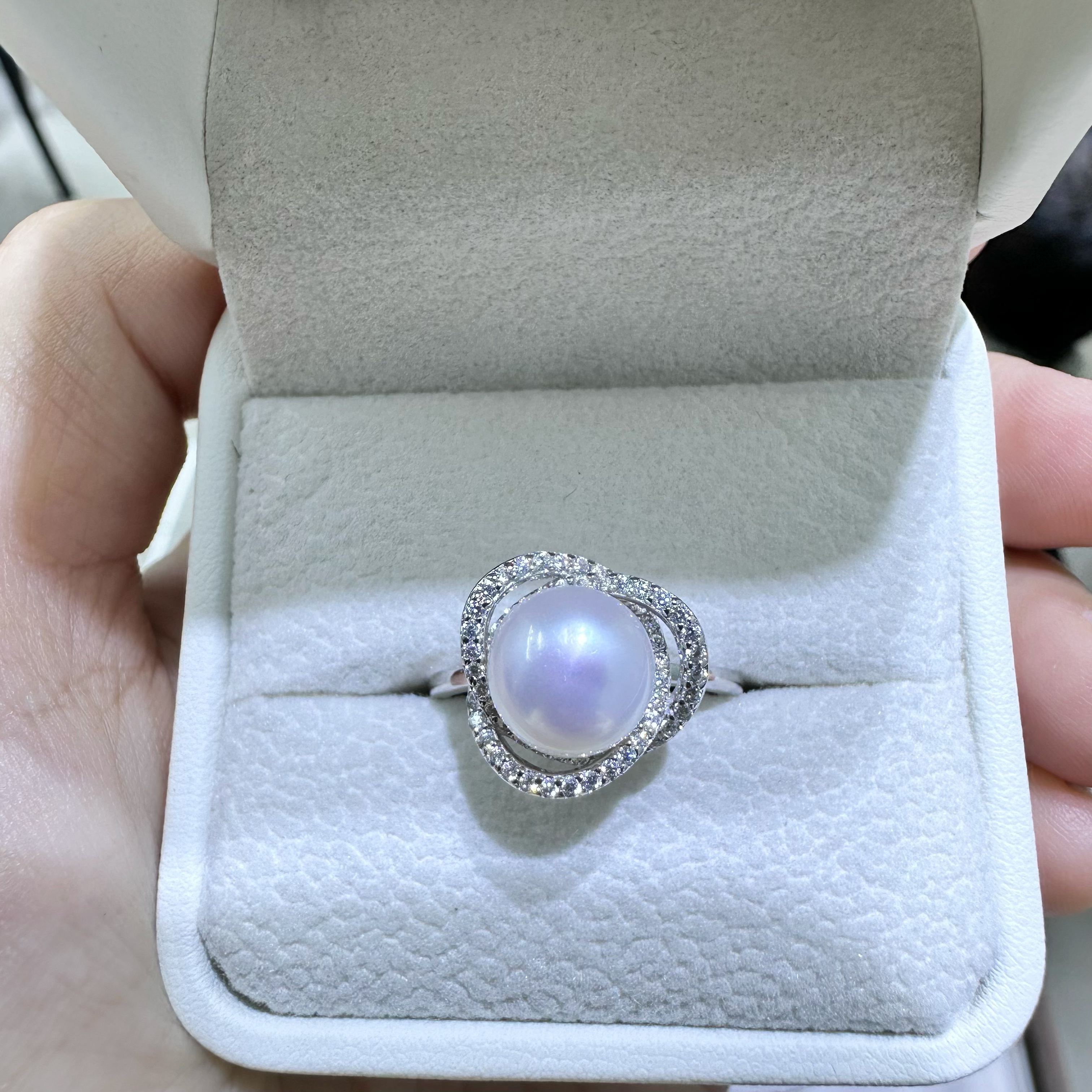 S925银戒指天然淡水珍珠戒指馒头珠多样式可选款式