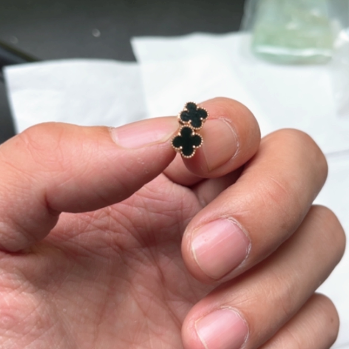 【闪购商品】翡翠耳饰18K金镶嵌大*