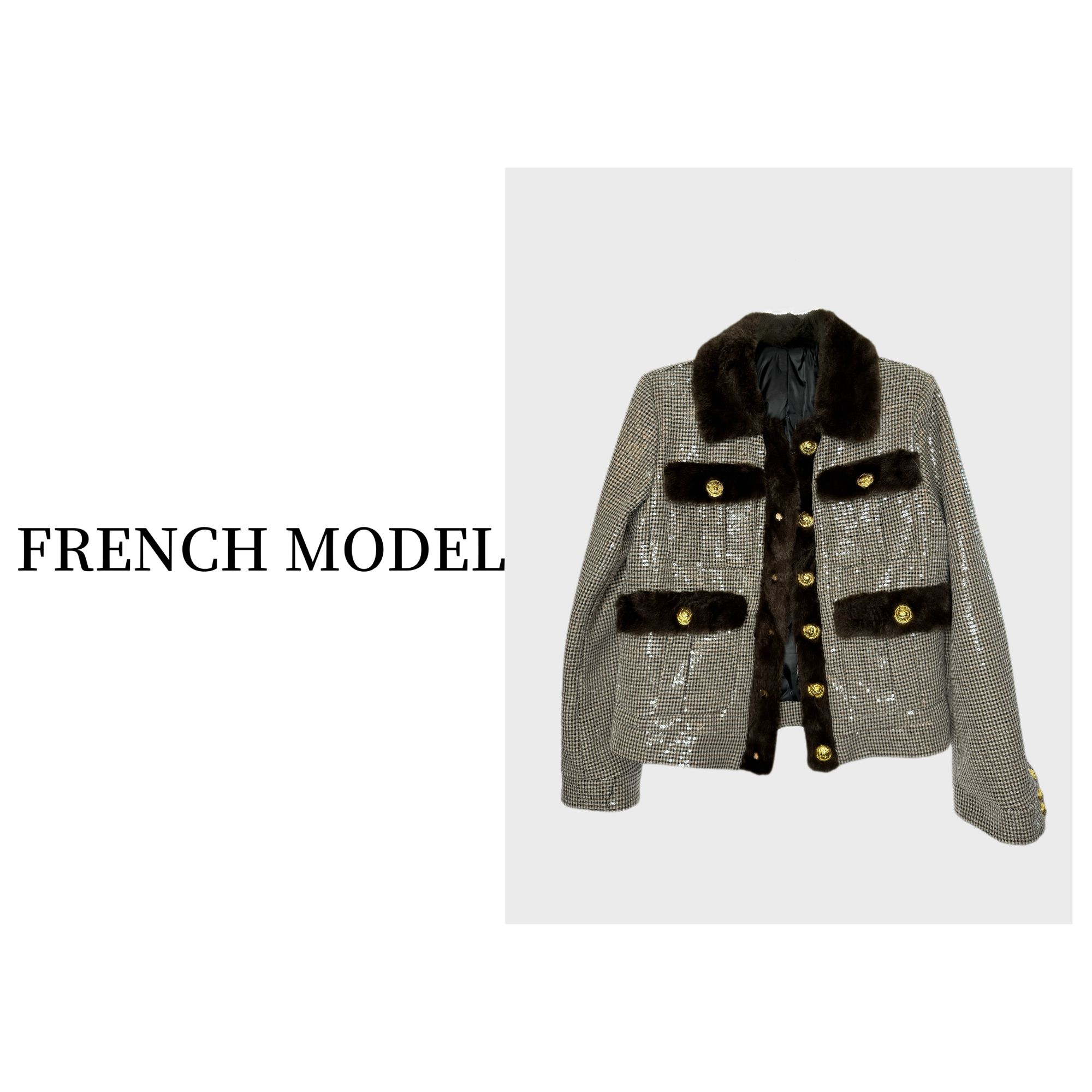 法模FRENCH MODEL .2024秋时尚工装单排扣香风气质外套41160624