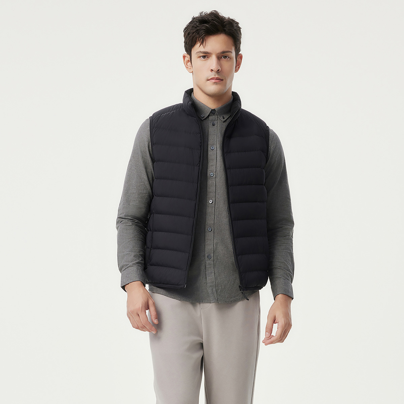 坦博尔商场同款男装立领马甲羽绒服轻薄保暖短款舒适时尚秋冬休闲