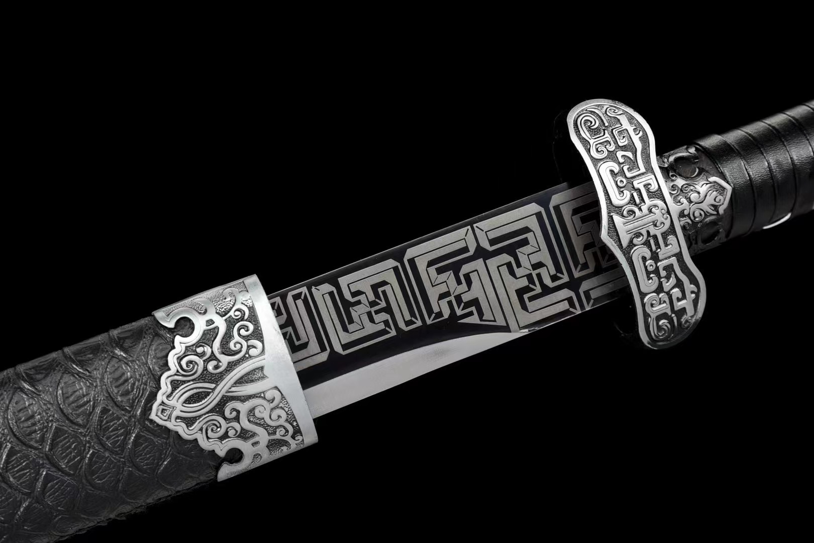 黑金古刀【启灵】未开刃 手工一体锻打高锰钢