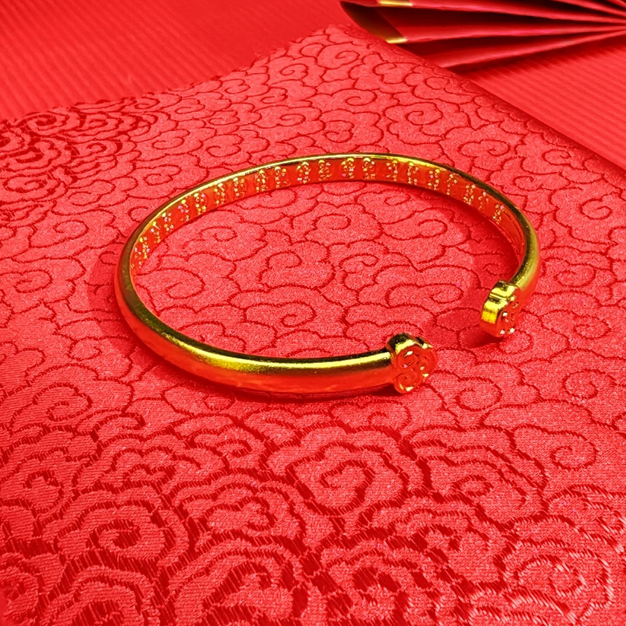 足银手镯 祥云如意手镯约21克百搭精致气质轻奢精美包金工艺