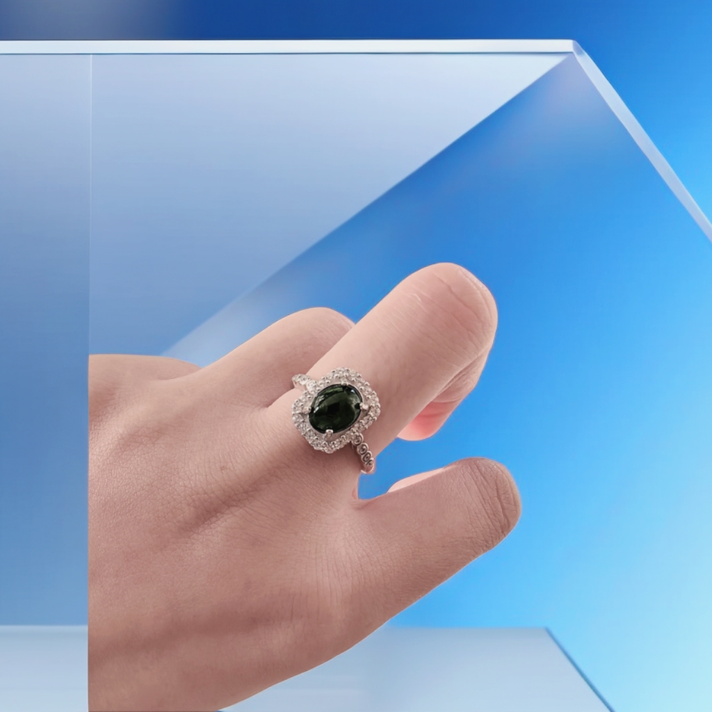 天然冰种实拍绿翡翠戒指活口舒适调节女款指环送家人使用气质