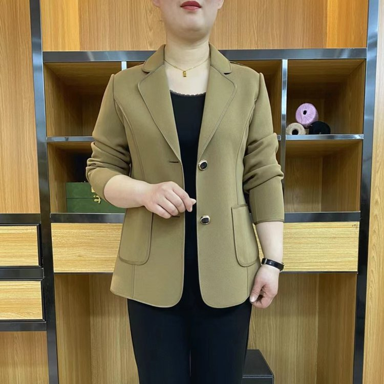 【高品质】2025春秋女士时尚妈妈装纯色小西装气质外套西服大码上衣
