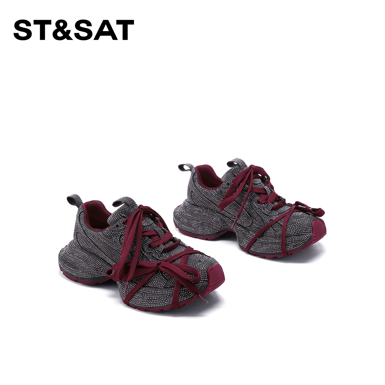 St&Sat/星期六女2024秋季新款时尚厚底增高镶钻休闲鞋SSC3112CIT