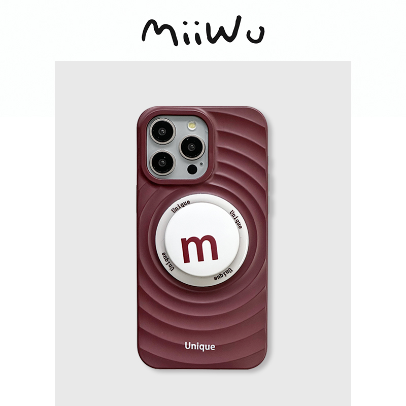 波纹巧克力磁吸支架手机壳，iPhone16promax适用于15/14防摔手机壳