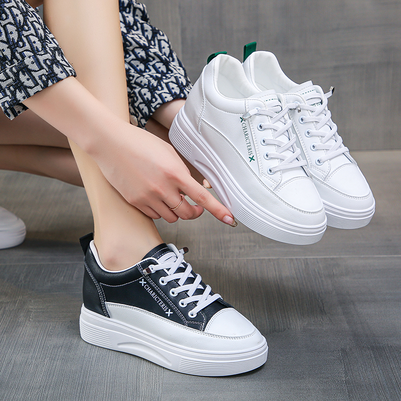 2109新款2025春季厚底小白鞋增高6公分平底时尚百搭休息女鞋韩版