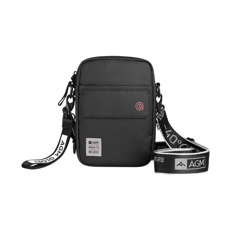 AGMAGM 黑盾单肩包时尚休闲斜挎包男包户外小方包 大容量轻便携带