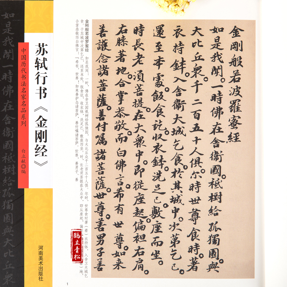 苏轼行书金刚经 中国历代书法名家名品系列 白立献编 河南美术出