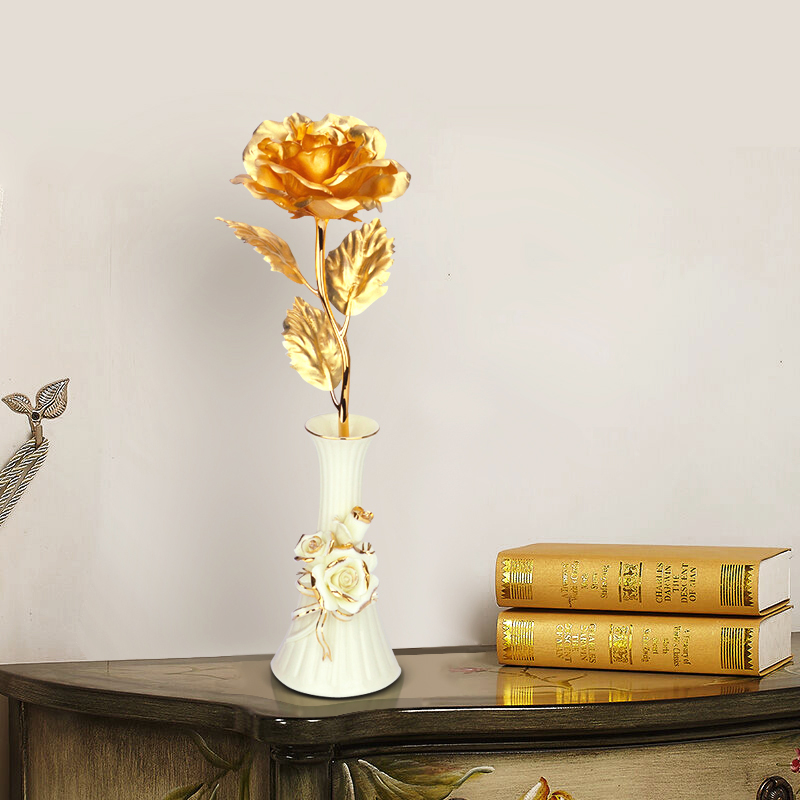 金玫瑰24k玫瑰花金箔金花七夕情人节礼物生日创意送女生女友老婆