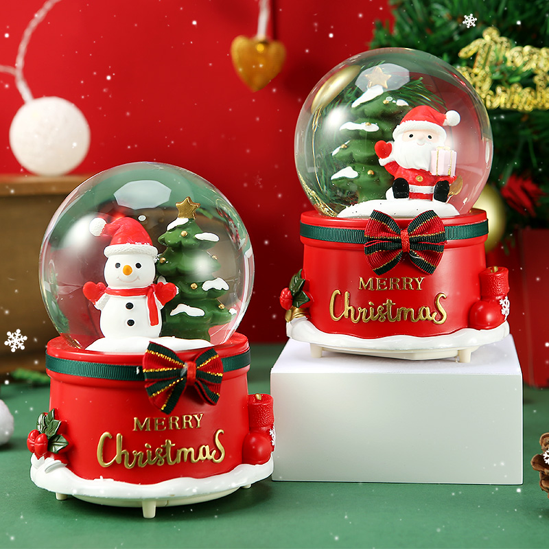 圣诞老人水晶球音乐盒八音盒新年平安夜儿童圣诞节礼物送男孩女孩