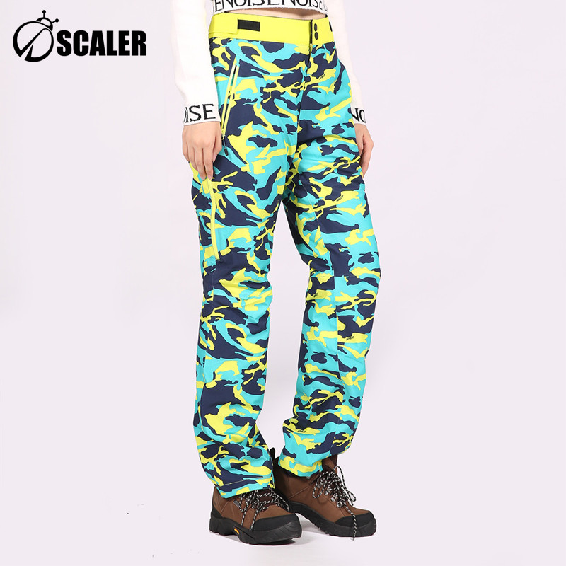 SCALER/思凯乐户外男女防风保暖迷彩印花滑雪裤F8165324&F8065324