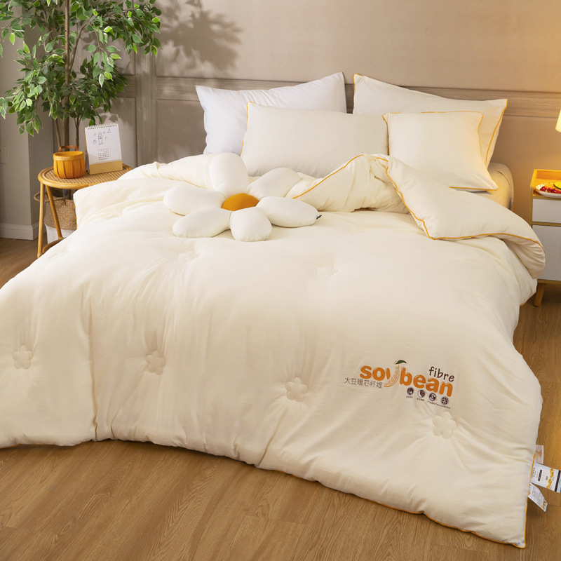 秋冬新款大豆纤维被子加厚保暖冬被春秋被子被芯四季被可批发代发