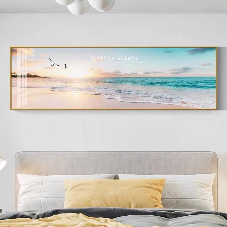 【大海风情】卧室床头背景墙挂画主卧轻奢高端装饰画壁画晶瓷镶钻画
