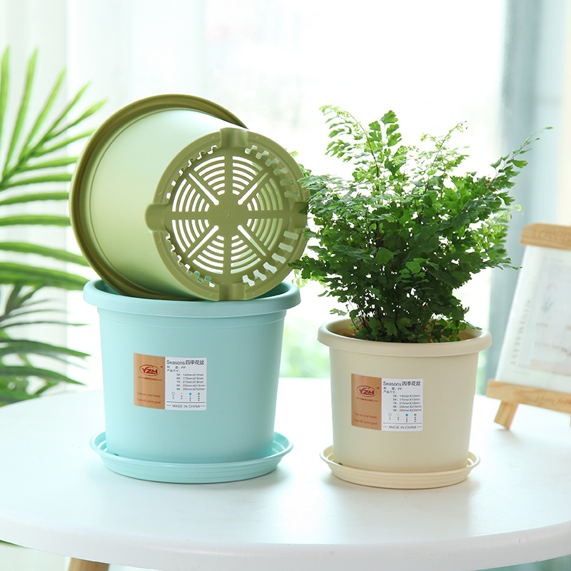 四季花盆北欧简约盆2021新款加厚加仑盆大号月季绿植塑料树脂花盆