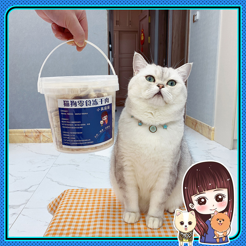 猫狗宠物零食鸡肉鸭肉训练奖励发腮冻干桶肉400克增强营养肉肉