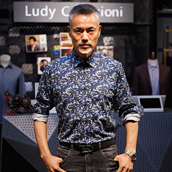 Ludy Collezioni2022CSP青春时尚Pima棉针织印花面料男士长袖衬衫