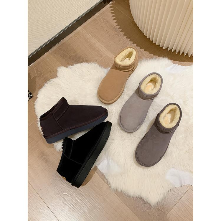 Acesc/艾斯臣A21410940雪地靴冬季加绒加厚短筒百搭面包鞋