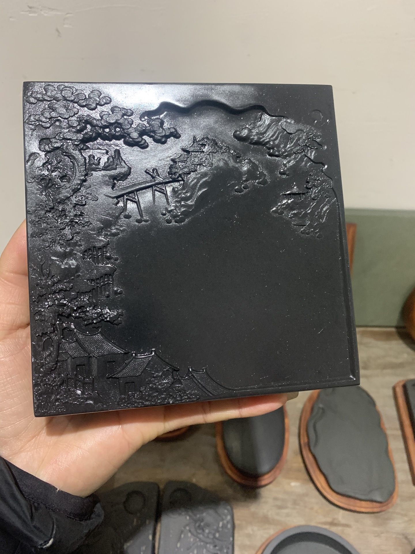 歙砚江南水乡山水