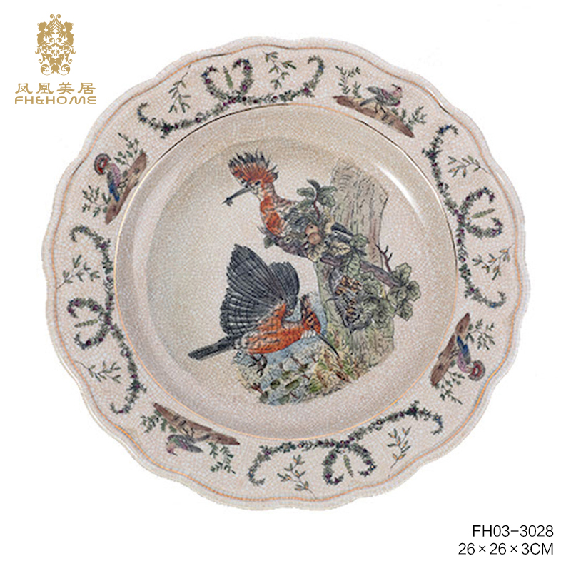 FH&HOME/凤凰美居凤凰美居欧式装饰碟客厅摆件