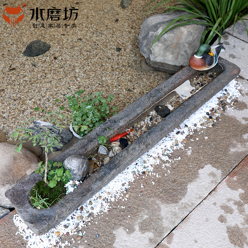 小鸡槽花器禅意装饰摆件