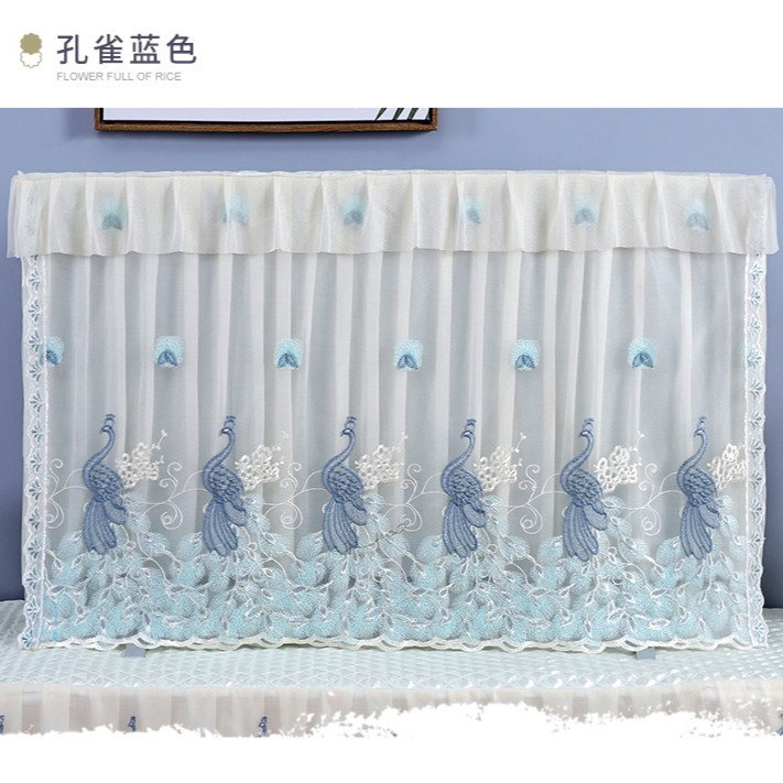 电视机孔雀蕾丝免拆防尘保护罩孔雀款