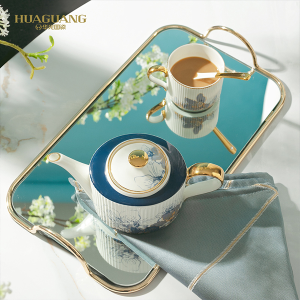 【2-4人用】华光国瓷欧式咖啡杯碟家用下午茶创意梦幻卡布里礼盒装