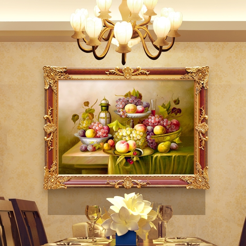 璇美 欧式挂画餐厅装饰画水果花卉歺厅壁画简欧饭厅轻奢欧式油画