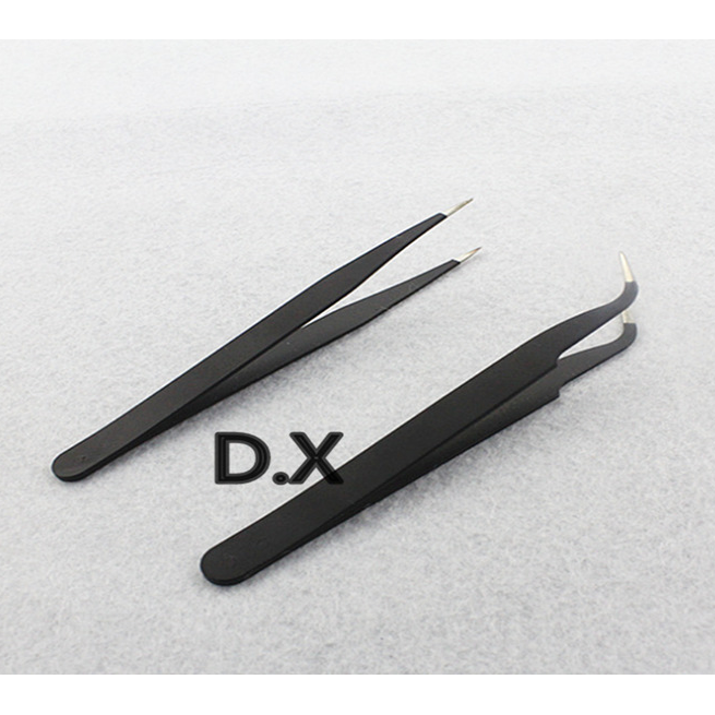 仙菲梦不锈钢镊子弯头直头押花手机壳滴胶工具防静电镊子黑色镊子