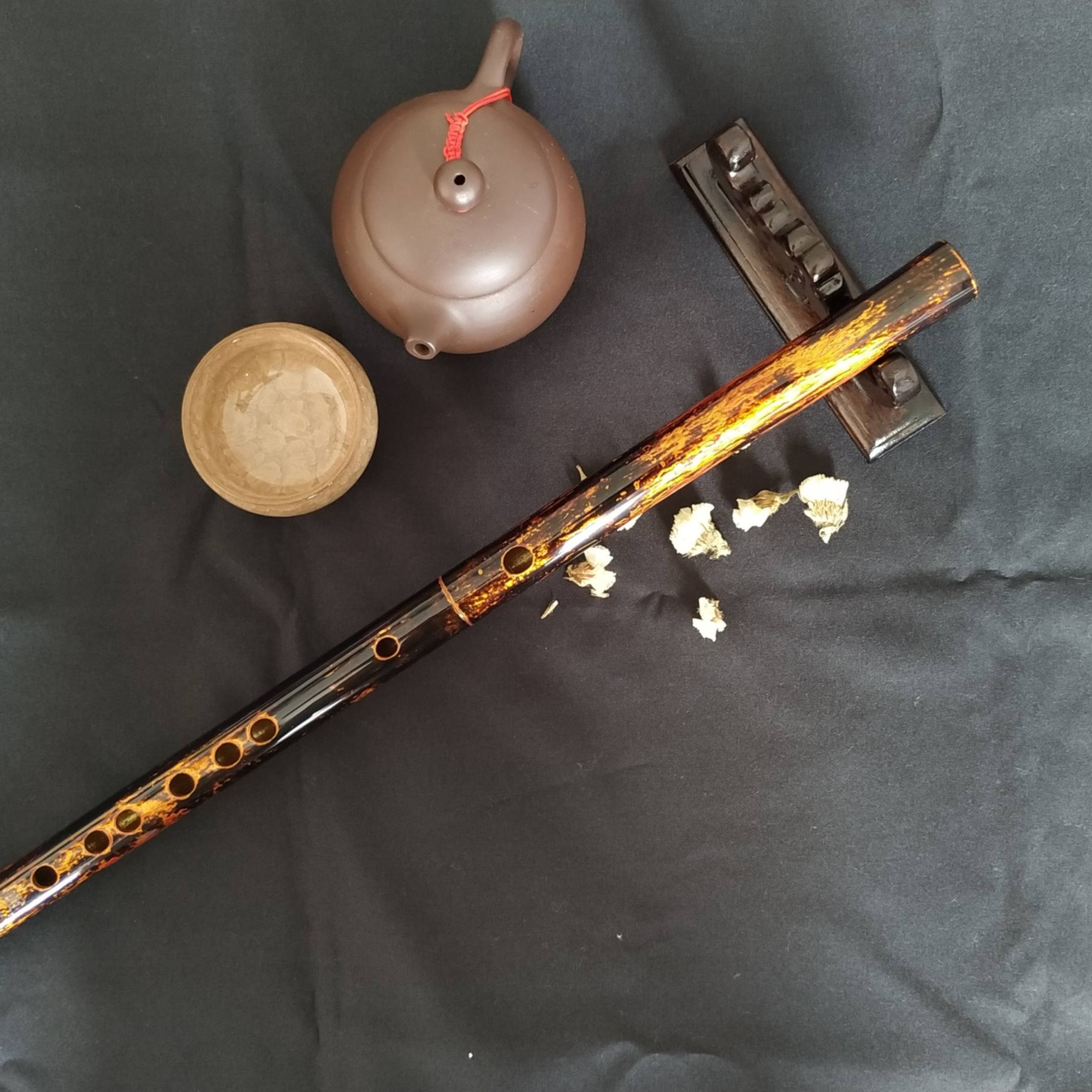 珍品苦竹大漆笛演奏笛大气炫酷高光一体成型