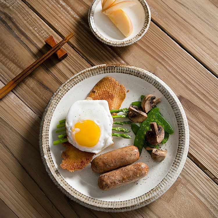 同合日本myhomestyle渕錆粉引复古盘子日式炒菜家用餐具菜盘碟子