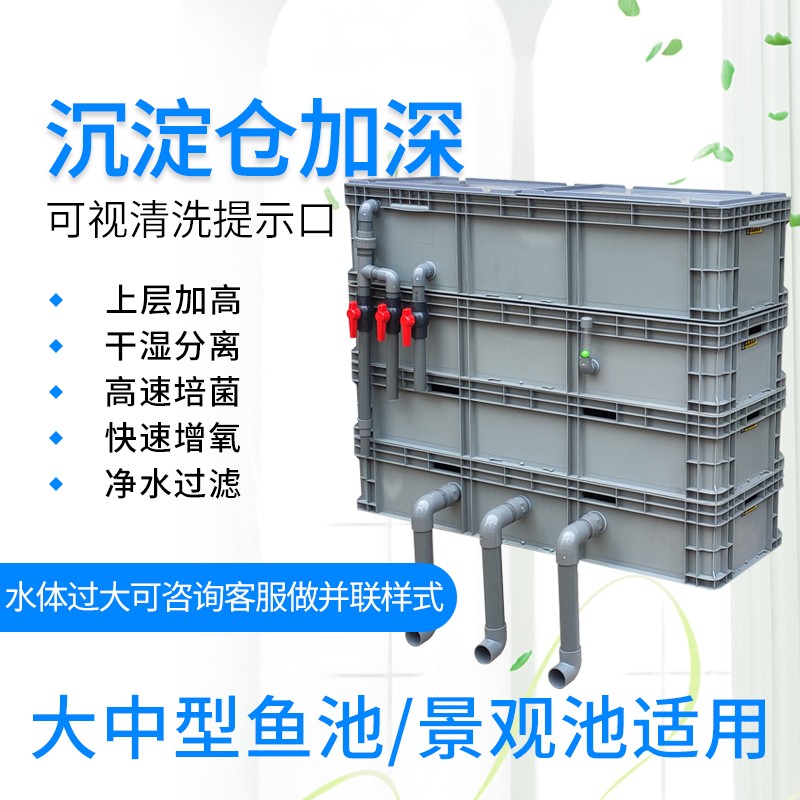 锦鲤鱼池过滤器大型室外鱼缸周转箱过滤盒滴流盒沉淀仓水循环系统