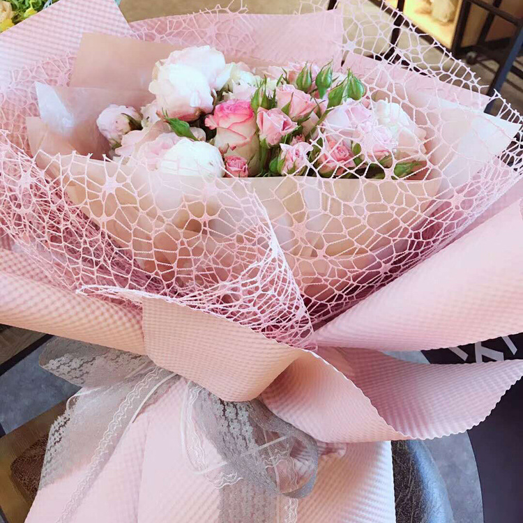提花网花艺纱网玫瑰花束材料包花纱网50CM*4.5M