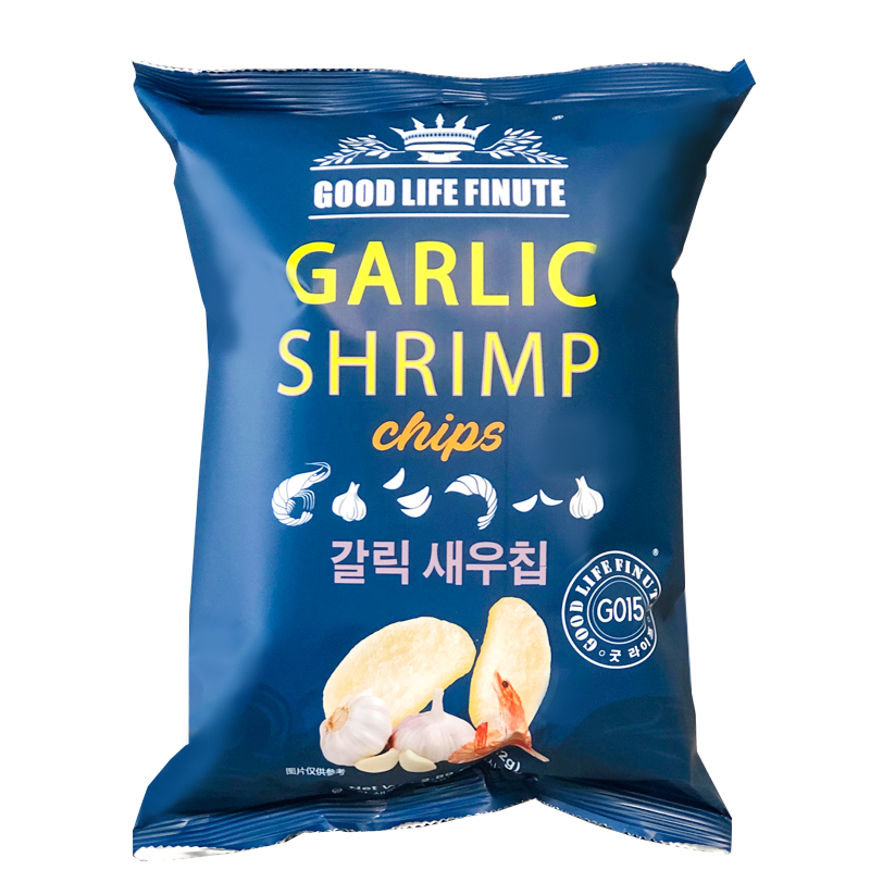 FINUTE趣莱福蒜味虾片韩国原装进口膨化零食大礼包下午茶82g美味