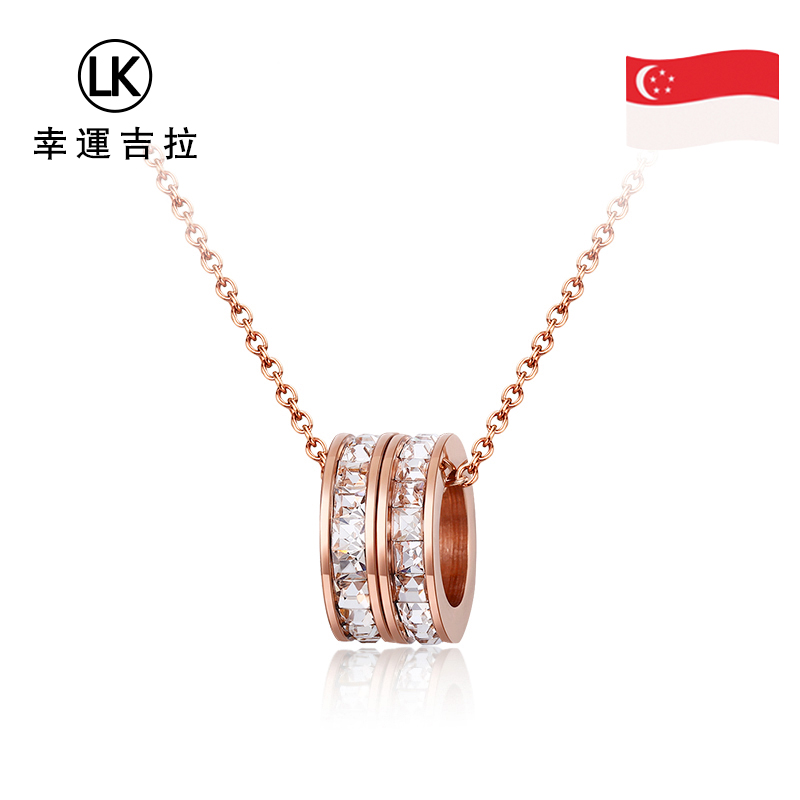 LUCKYKILA 合金项链 【新加坡品牌】幸运吉拉时尚经典小众双环项链