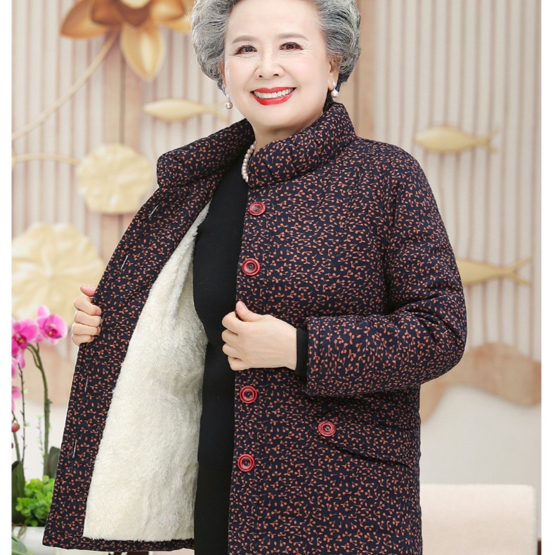 中老年人冬装女加绒加厚棉衣奶奶棉袄老人衣服外婆防寒棉服妈妈装