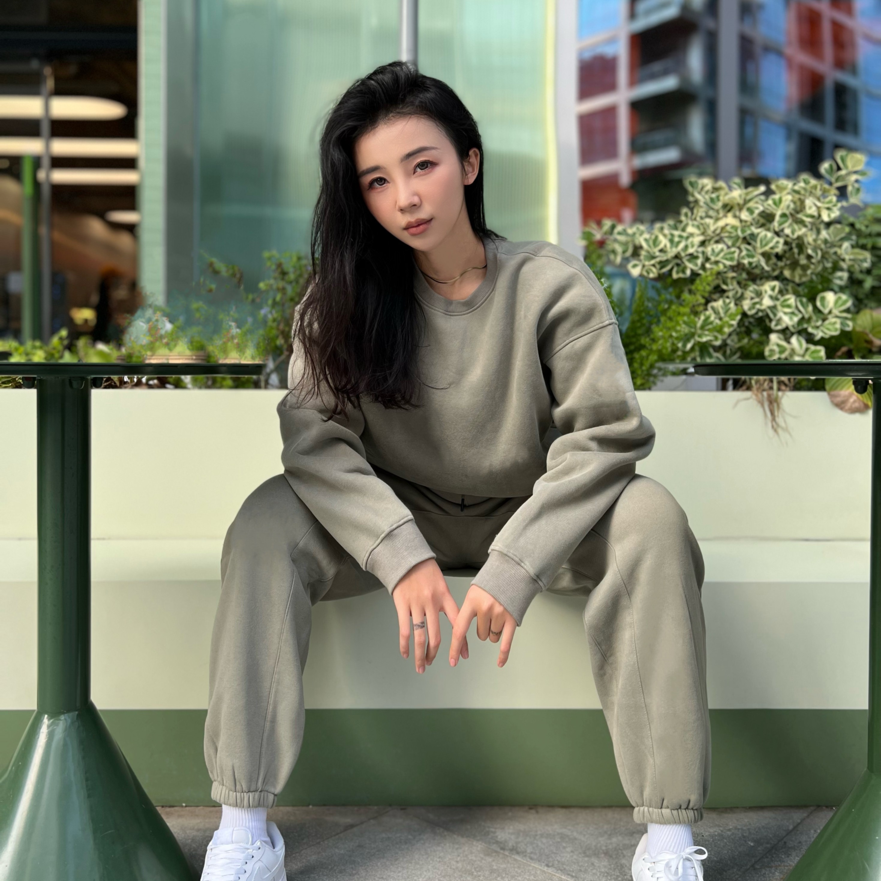 【休闲运动套装】MAYA’SCOMFORTZONE灰色卫衣长裤加厚套装男女同款