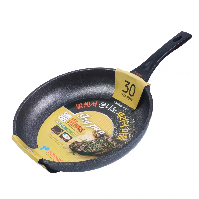 麦饭石煎锅 带盖  煤气电磁炉通用