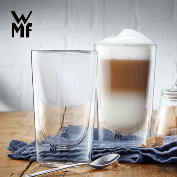WMFWMF德国福腾宝 双层玻璃水杯2件套欧式简约双层耐热透明喝水杯